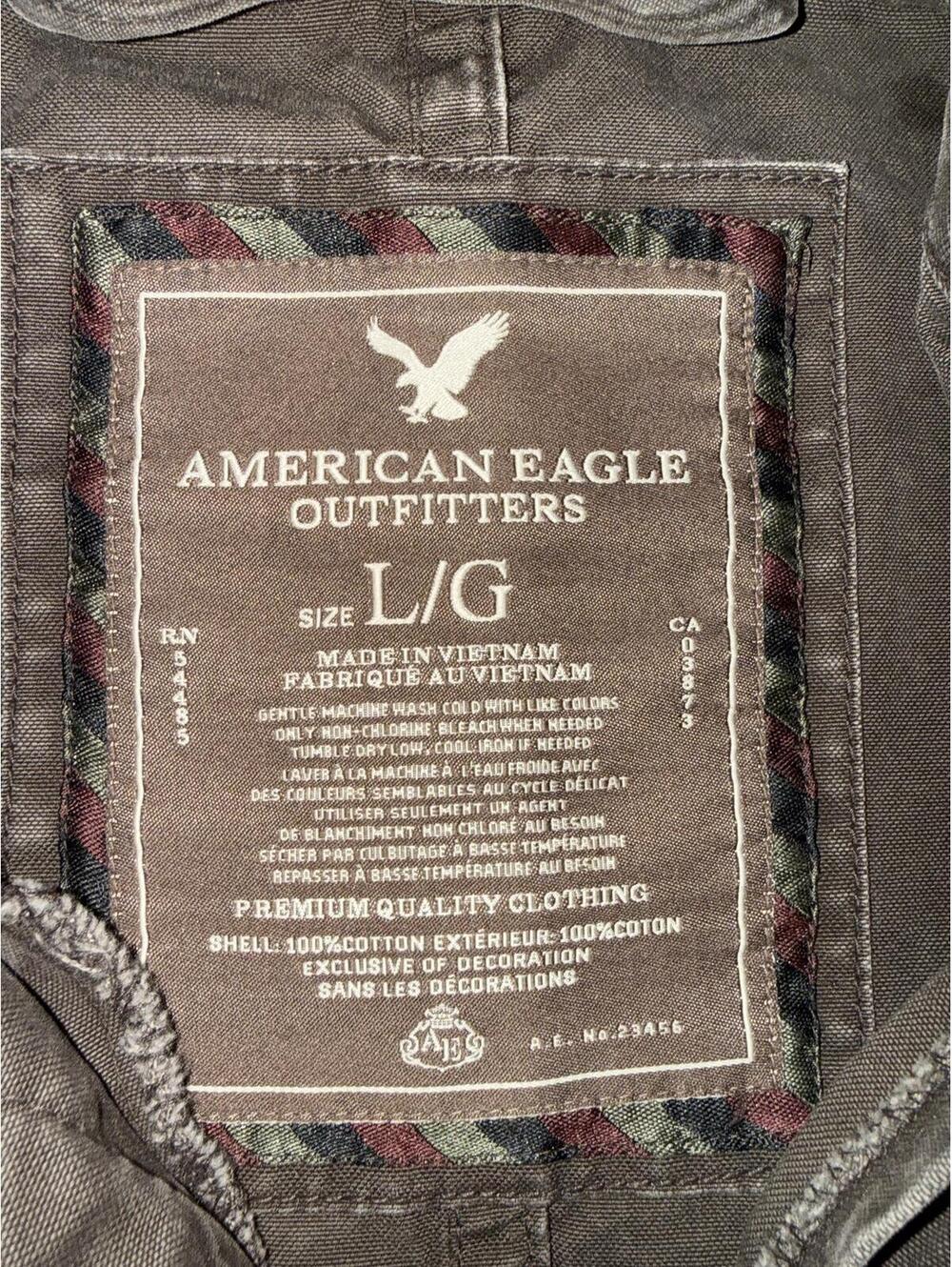 Vintage Y2K American Eagle Outfitters Men's Black Cotton Jacket L/G - Picture 4 of 4